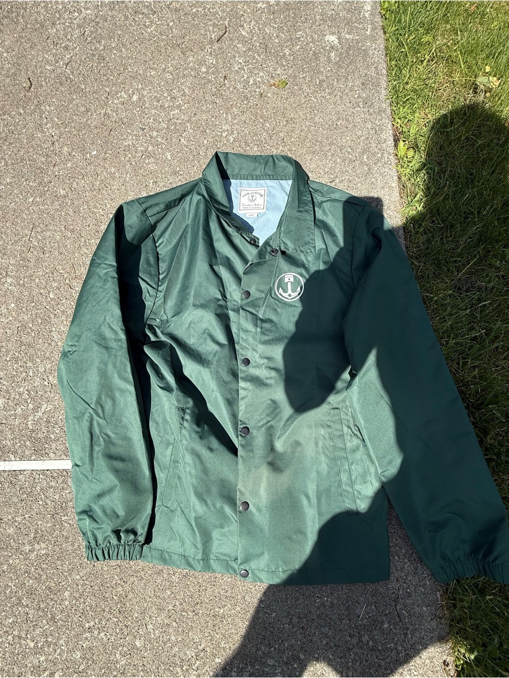 Iron and Resin brand Green Anchor Logo Coach Jacket